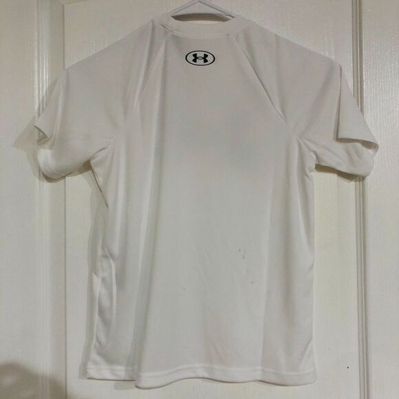 Boys 8-20 Under Armour Big Logo Tech Tee Loose Fit Crew Neck White Medium NWT - Picture 5 of 5